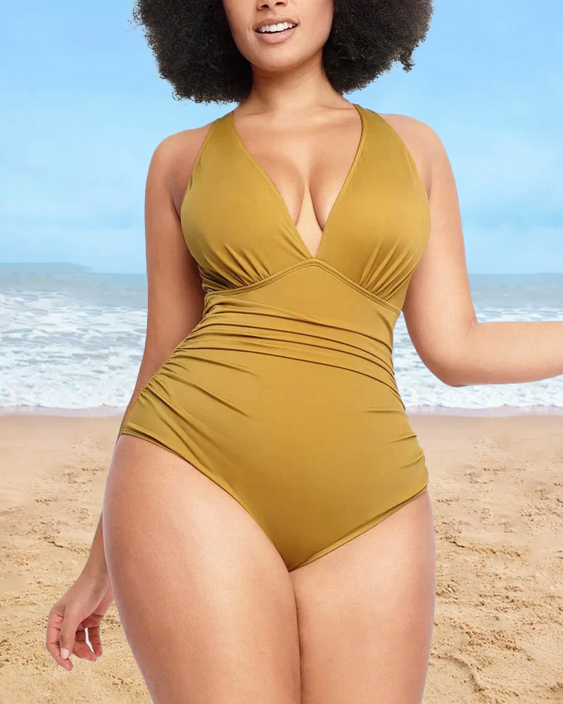🔥Last Day Special Price £12.99!!💥-👙Smart Sculpt Plunge Swimsuit Flatter Your Figure