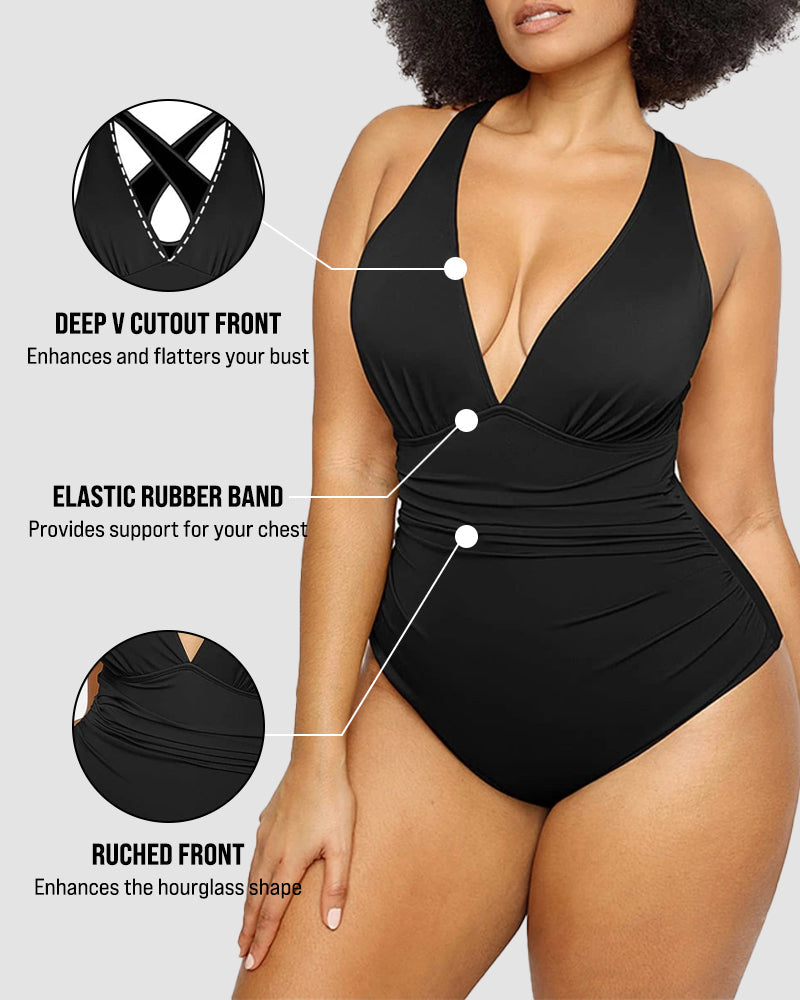 🔥Last Day Special Price £12.99!!💥-👙Smart Sculpt Plunge Swimsuit Flatter Your Figure