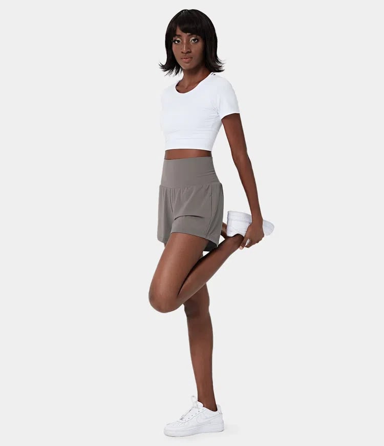 ✨️2025 Hot Sale 49% OFF🥰High Waisted 2-in-1 Yoga Shorts & Side Pockets