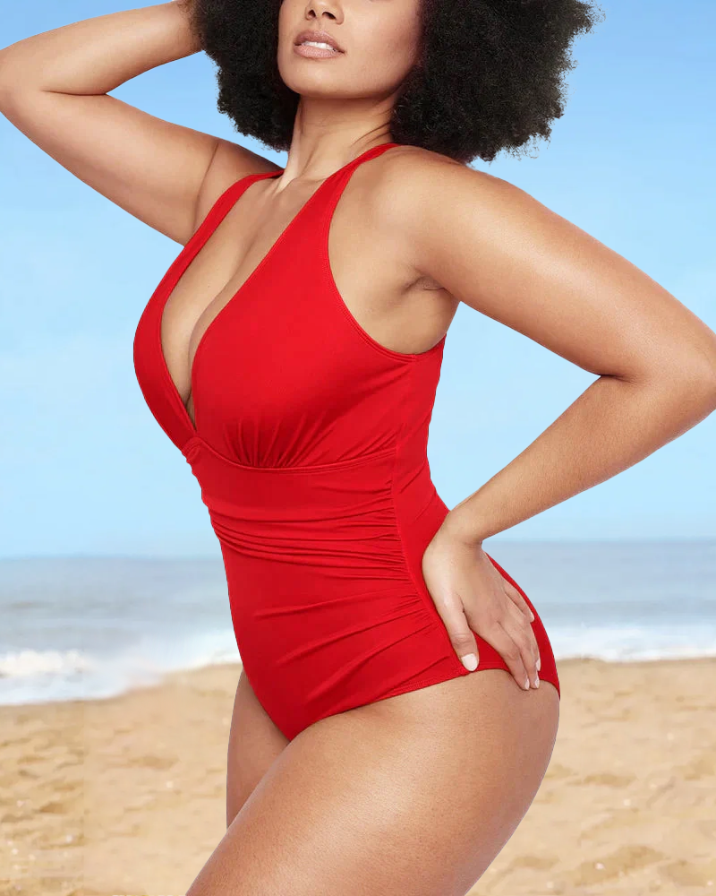 🔥Last Day Special Price £12.99!!💥-👙Smart Sculpt Plunge Swimsuit Flatter Your Figure