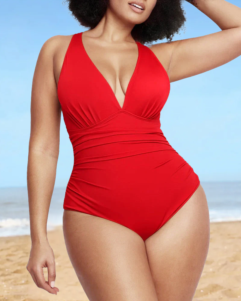 🔥Last Day Special Price £12.99!!💥-👙Smart Sculpt Plunge Swimsuit Flatter Your Figure
