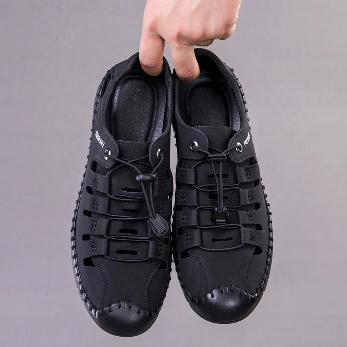🔥Aviator Wrapped Toe Hollow Leather Sandals👞