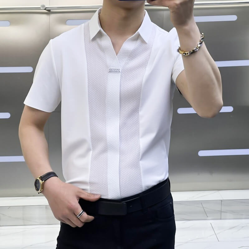 šFree shipping for one pieceā³Menās Business Casual Patchwork Shirt