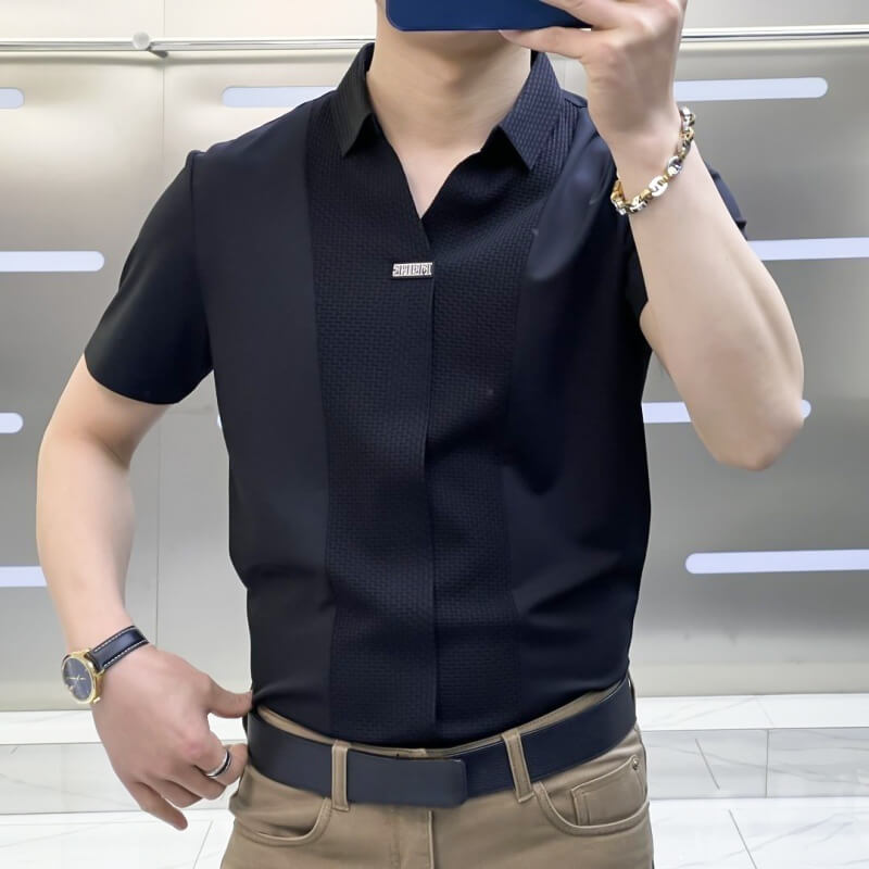 šFree shipping for one pieceā³Menās Business Casual Patchwork Shirt