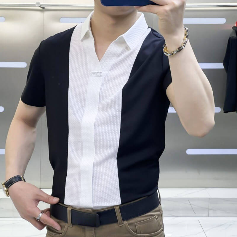 šFree shipping for one pieceā³Menās Business Casual Patchwork Shirt