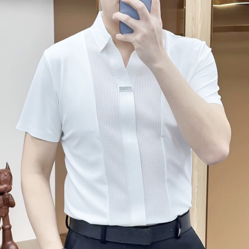 šFree shipping for one pieceā³Menās Business Casual Patchwork Shirt