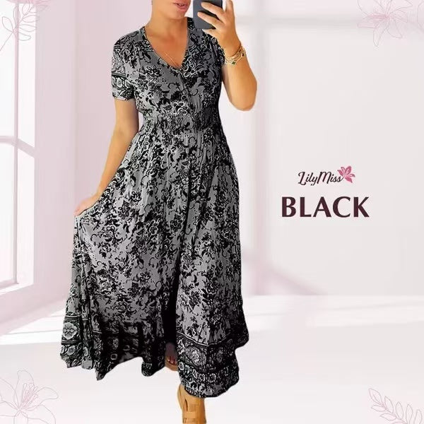 💥Lastday! Hurry up!!💥💃Hot Sale 49% OFF🔥 - Floral Print V-neck Dress
