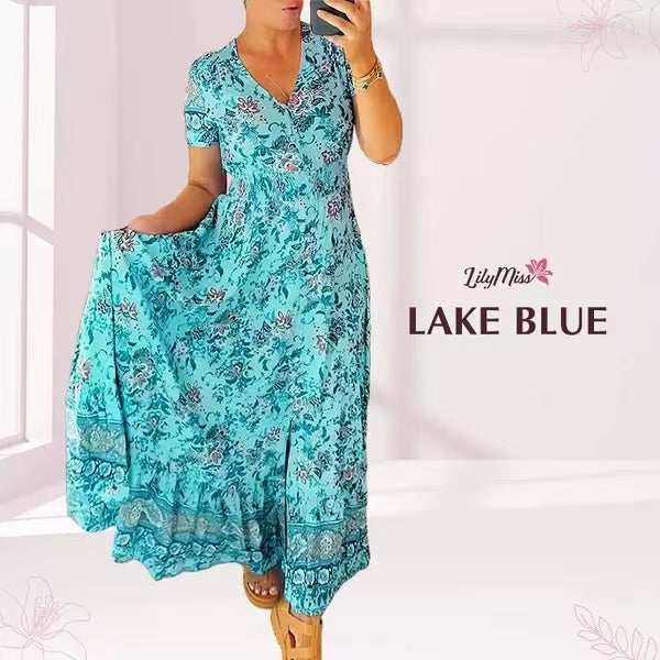 💥Lastday! Hurry up!!💥💃Hot Sale 49% OFF🔥 - Floral Print V-neck Dress