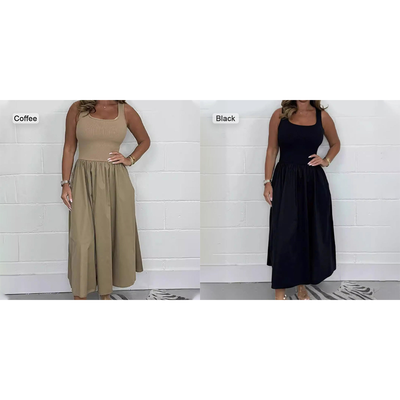 š„Buy More Save Moreš„Women's Casual Solid Color Sleeveless Dress