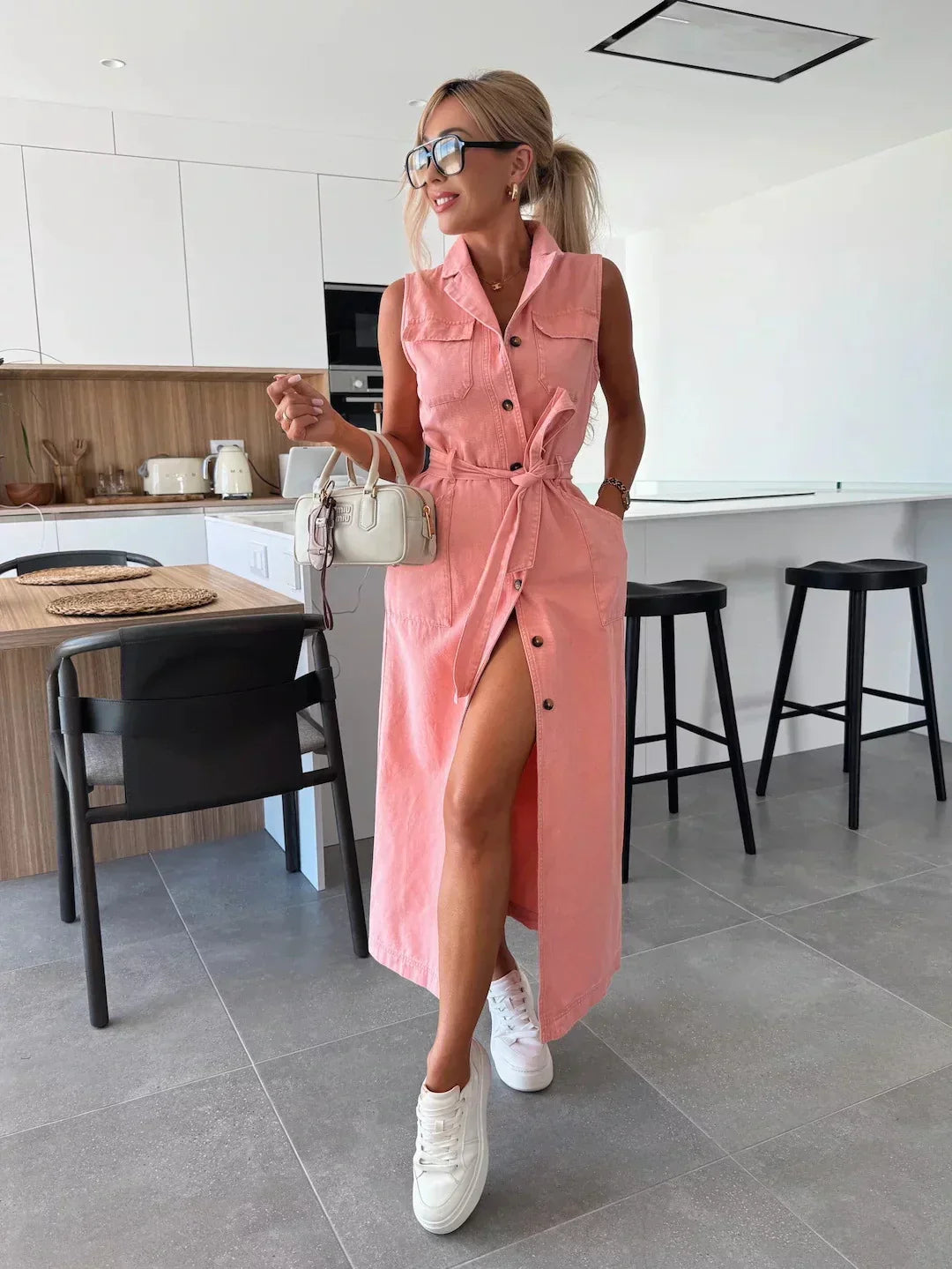 🔥2025 NEW SALES 49% OFF💥Solid Button Pocket Denim Dress