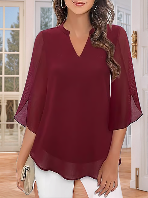 💖LAST DAY SALE 50% OFF💖V-neck chiffon shirt