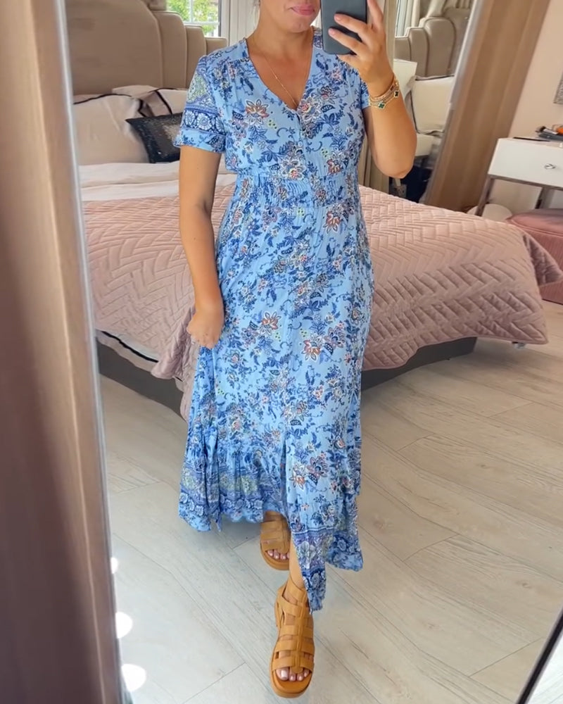 💥Lastday! Hurry up!!💥💃Hot Sale 49% OFF🔥 - Floral Print V-neck Dress