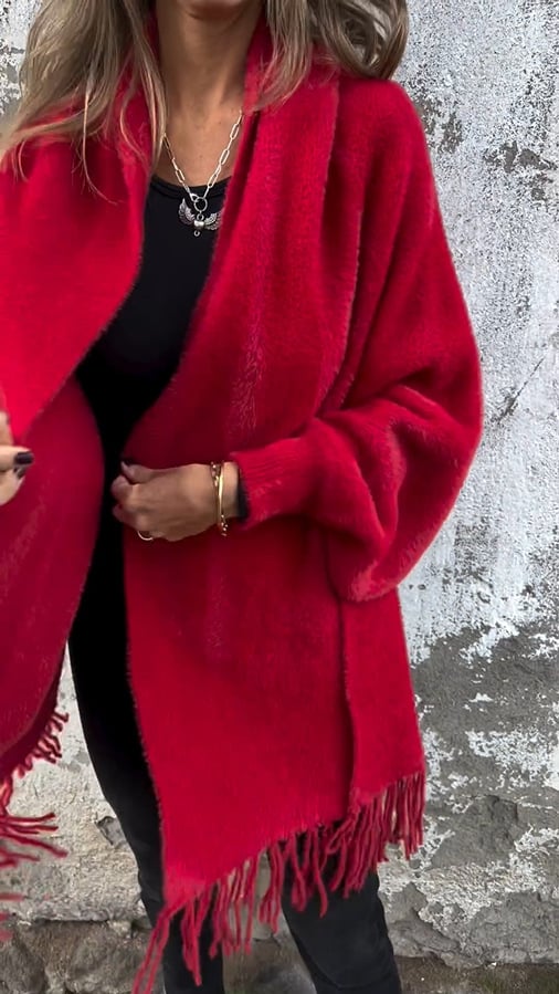 🎁Limited Discount 49%OFF⏳Women's Long Sleeve Casual Tassel Shawl Coat