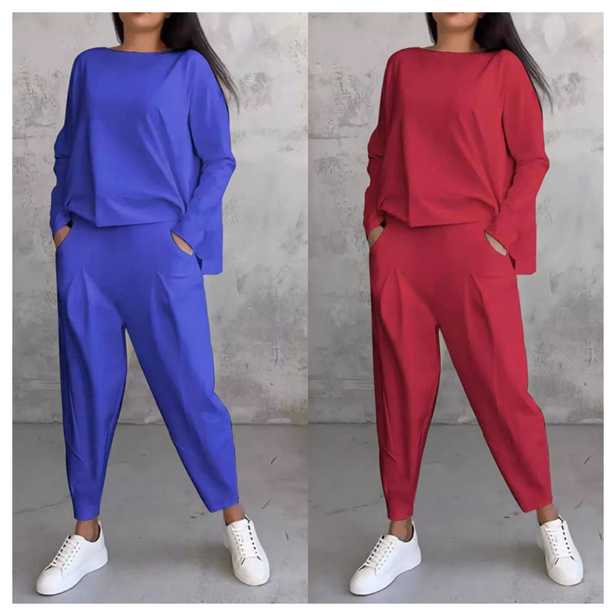 💥Limit Time 49% OFF 💕Women's 2-piece set: long-sleeved round neck top + pants🧥+👖