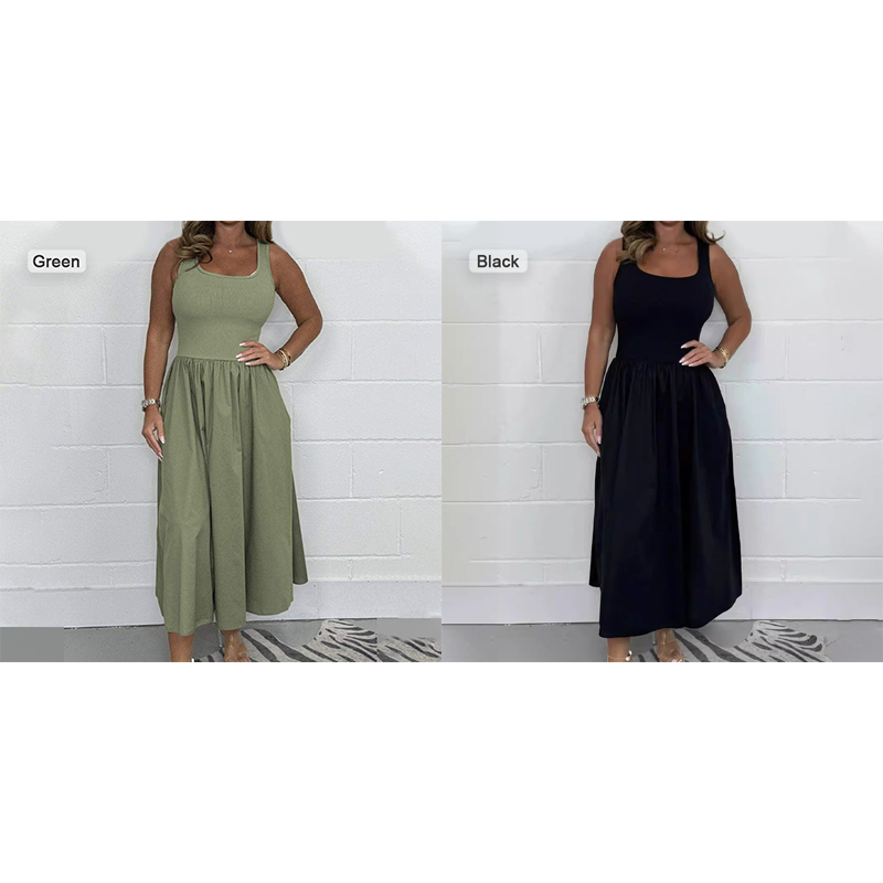 š„Buy More Save Moreš„Women's Casual Solid Color Sleeveless Dress