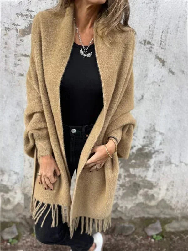 🎁Limited Discount 49%OFF⏳Women's Long Sleeve Casual Tassel Shawl Coat