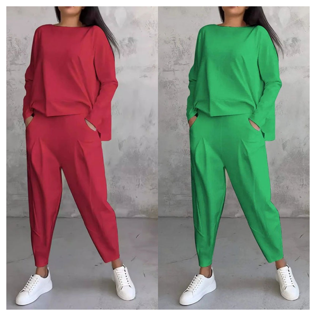 💥Limit Time 49% OFF 💕Women's 2-piece set: long-sleeved round neck top + pants🧥+👖