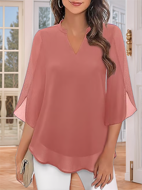 💖LAST DAY SALE 50% OFF💖V-neck chiffon shirt