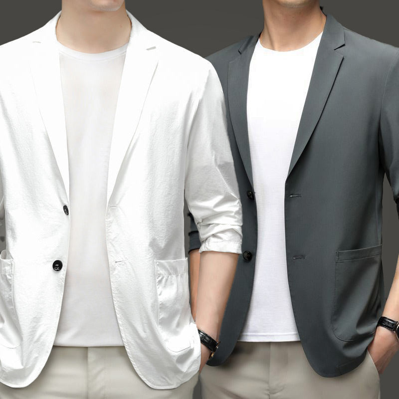 Men's Summer Ice Silk Wrinkle-proof Lightweight Suit Jacket