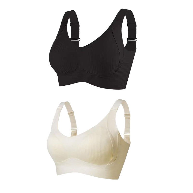🎁Buy 1 Get 3 Packs💕Women's Ribbed Push Up Adjustable Wireless Bra
