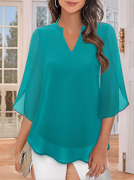 💖LAST DAY SALE 50% OFF💖V-neck chiffon shirt