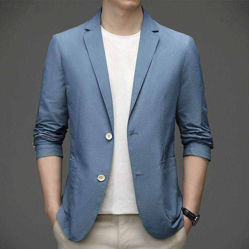 Men's Summer Ice Silk Wrinkle-proof Lightweight Suit Jacket