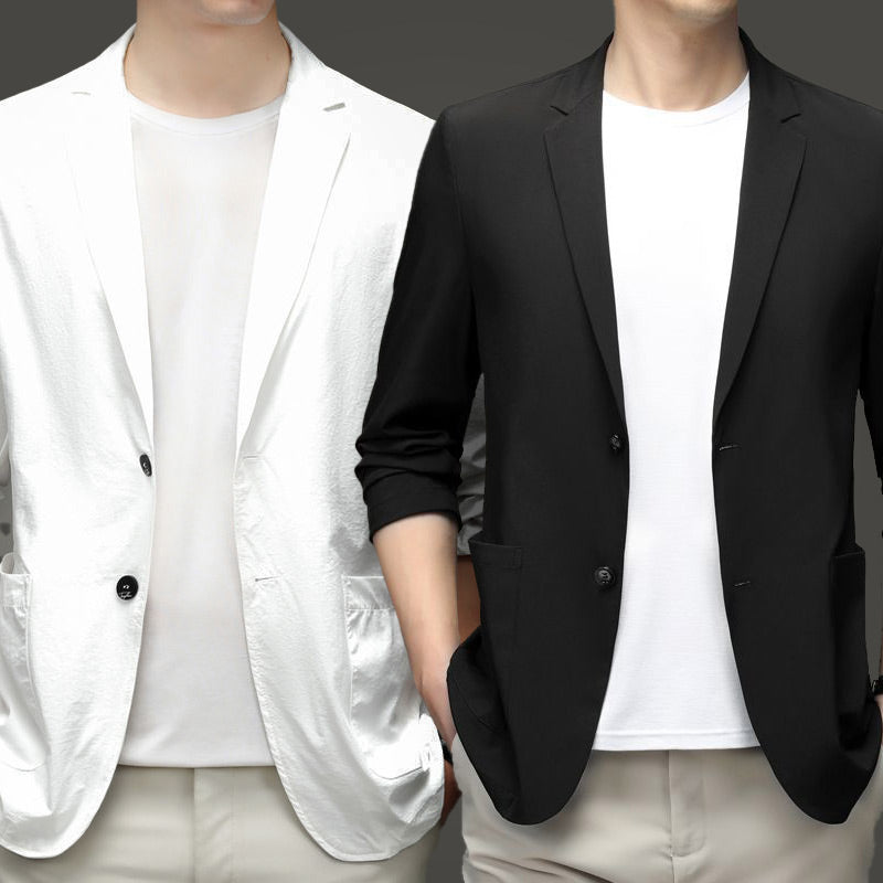 Men's Summer Ice Silk Wrinkle-proof Lightweight Suit Jacket