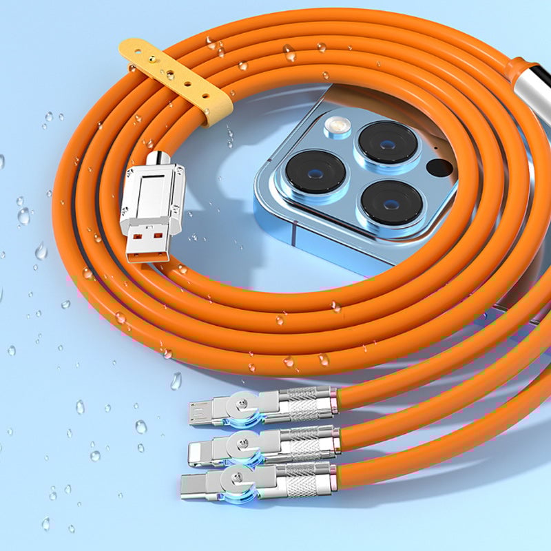 š„120W 3 in 1 Rotating Elbow Fast Charging Data Cableā”