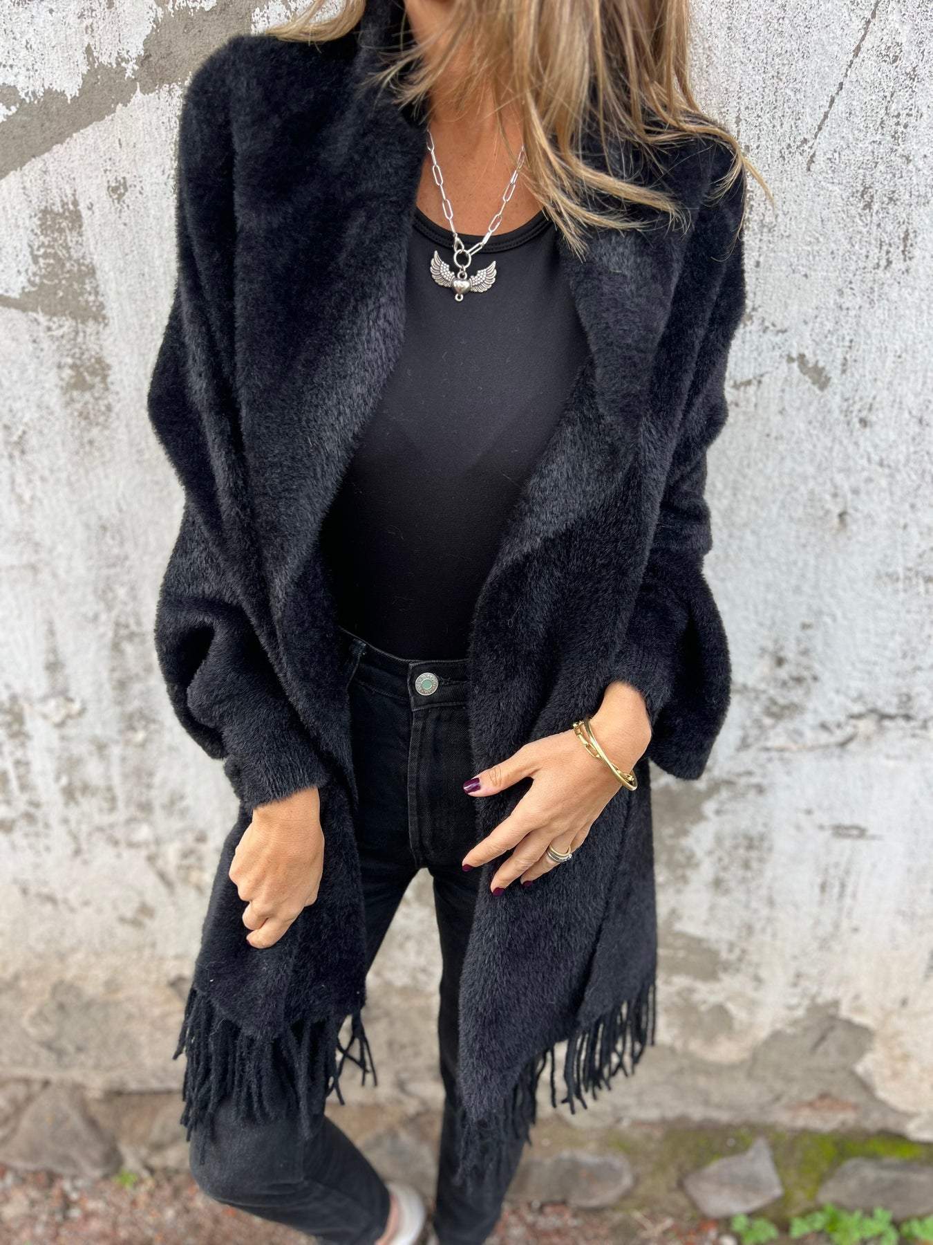 🎁Limited Discount 49%OFF⏳Women's Long Sleeve Casual Tassel Shawl Coat