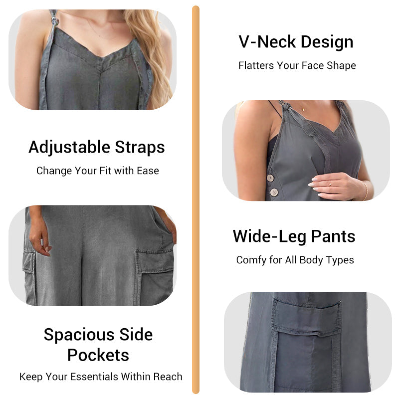 💕Limited Sale 50% OFF💕Women's Loose Wide-Leg Jumpsuit with Pockets