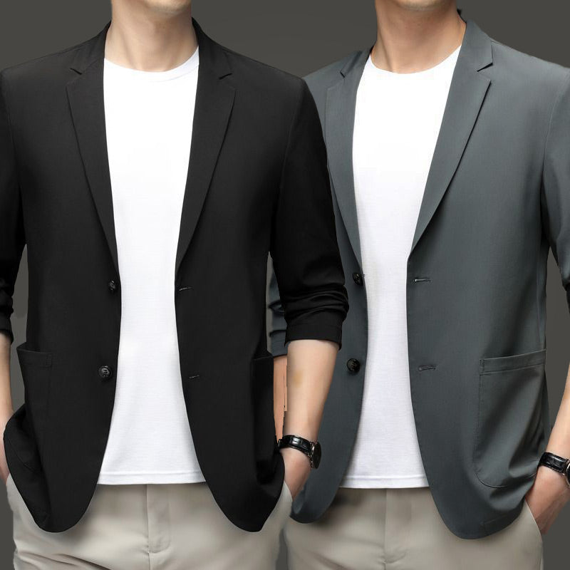 Men's Summer Ice Silk Wrinkle-proof Lightweight Suit Jacket