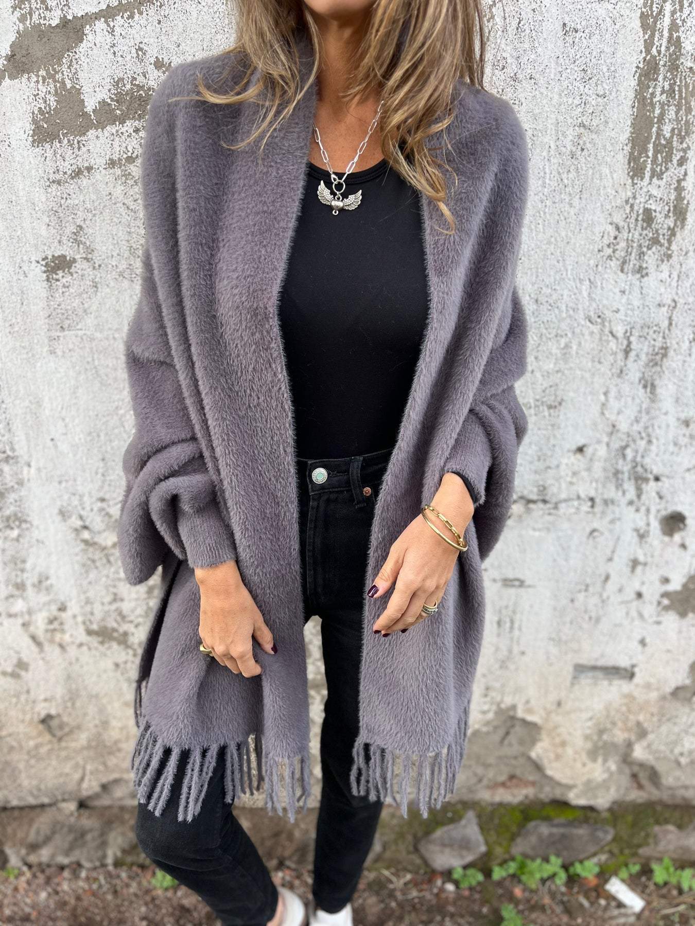 🎁Limited Discount 49%OFF⏳Women's Long Sleeve Casual Tassel Shawl Coat