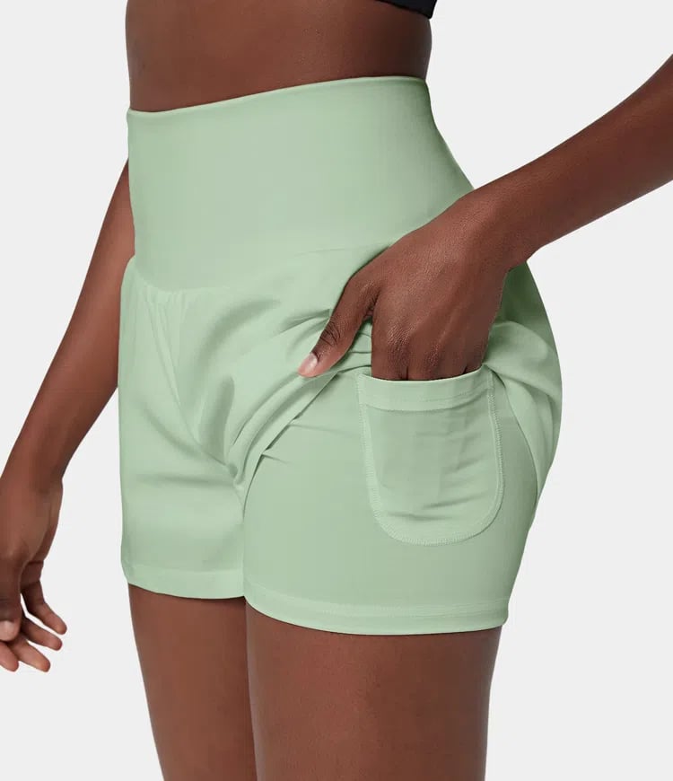 ✨️2025 Hot Sale 49% OFF🥰High Waisted 2-in-1 Yoga Shorts & Side Pockets