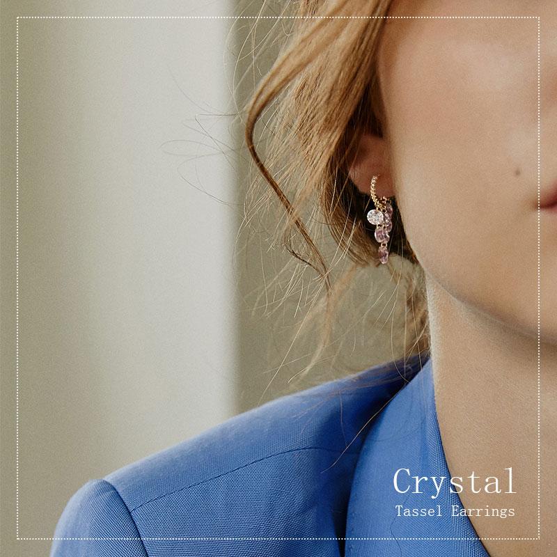 Crystal tassel earrings