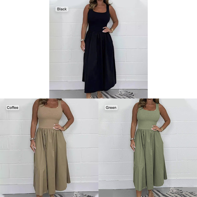 š„Buy More Save Moreš„Women's Casual Solid Color Sleeveless Dress