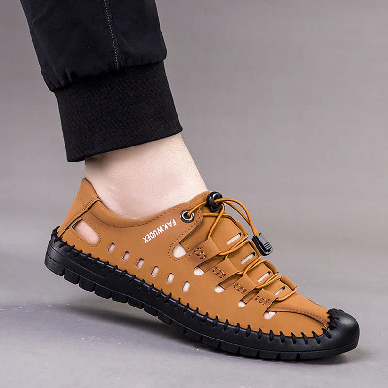 🔥Aviator Wrapped Toe Hollow Leather Sandals👞