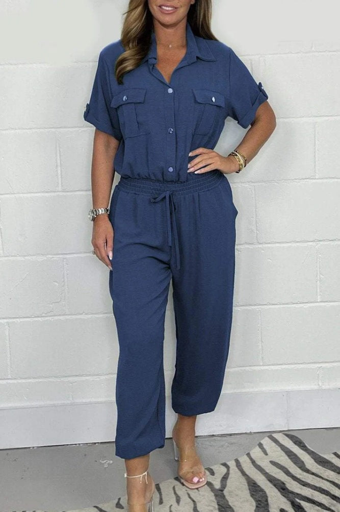 Women’s Short Sleeved Utility Jumpsuit