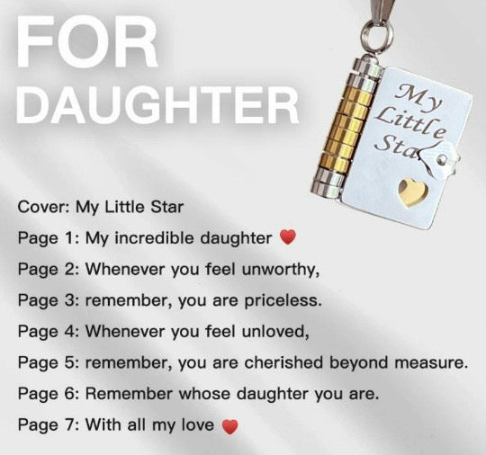 🔥🔥My Little Star Book Necklace for Daughter, Birthday Day Gift Graduation Jewelry of Love