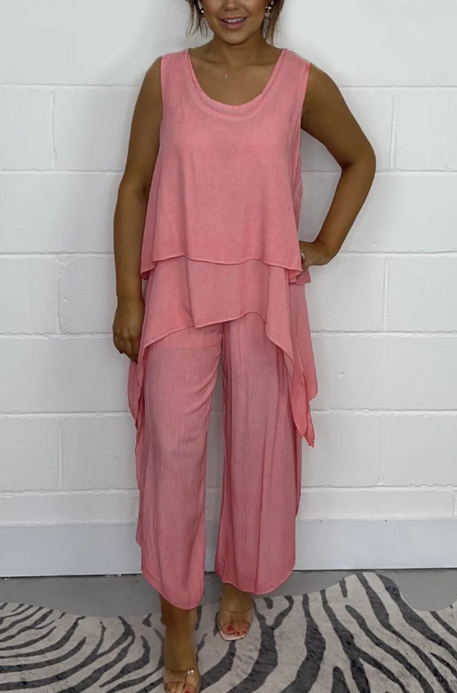 🌸Summer Specials🌸 Casual Sleeveless Loose Top and Pants Suit