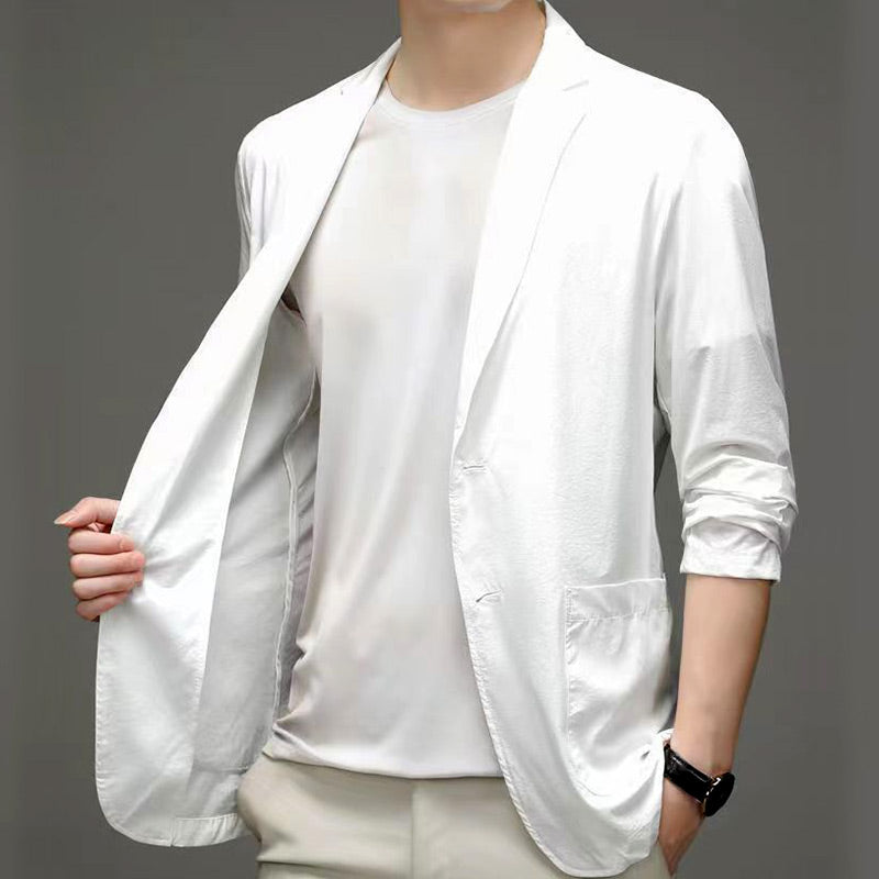 Men's Summer Ice Silk Wrinkle-proof Lightweight Suit Jacket