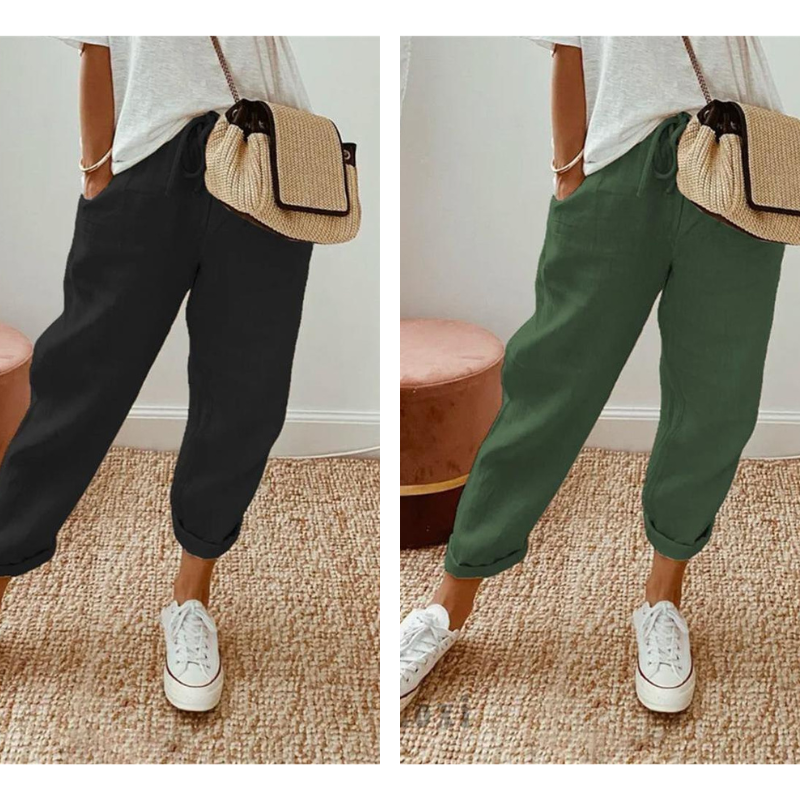šCasual Cotton and Linen Pants for Women ā Breathable, High-Waisted & Ankle-Length Eleganceš¤