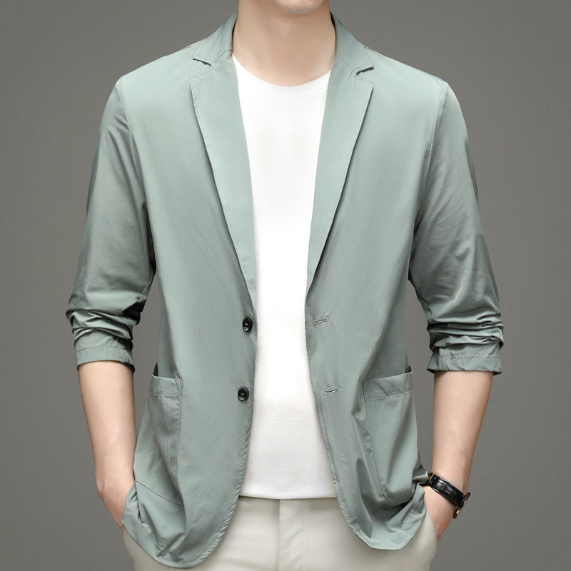 Men's Summer Ice Silk Wrinkle-proof Lightweight Suit Jacket