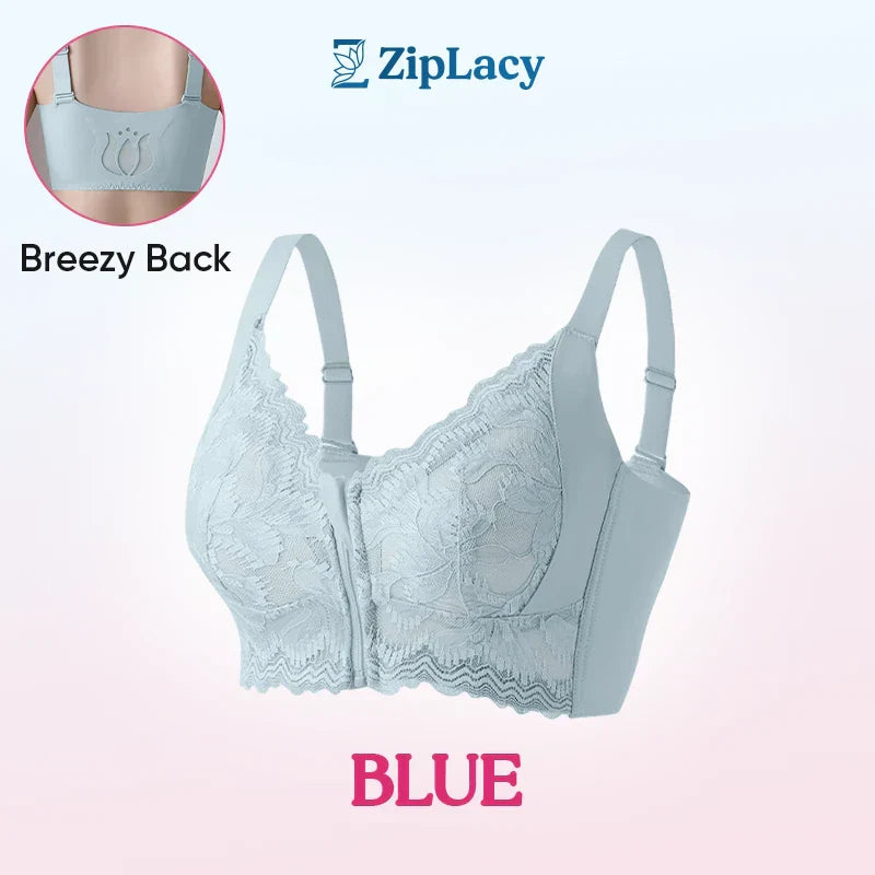 Women's Comfortable Front Closure Lace Posture Support Bra