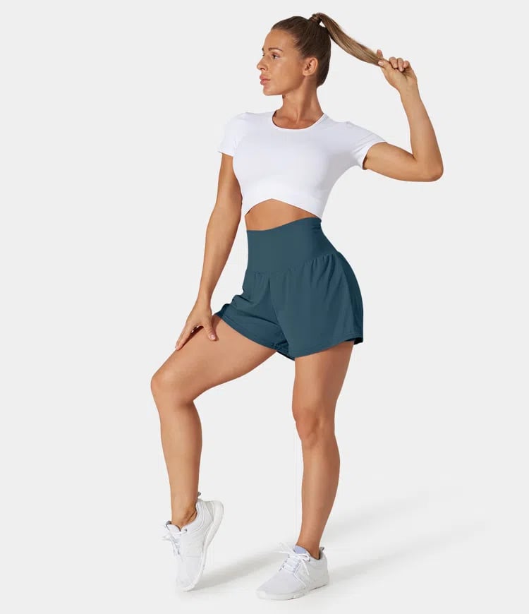 ✨️2025 Hot Sale 49% OFF🥰High Waisted 2-in-1 Yoga Shorts & Side Pockets