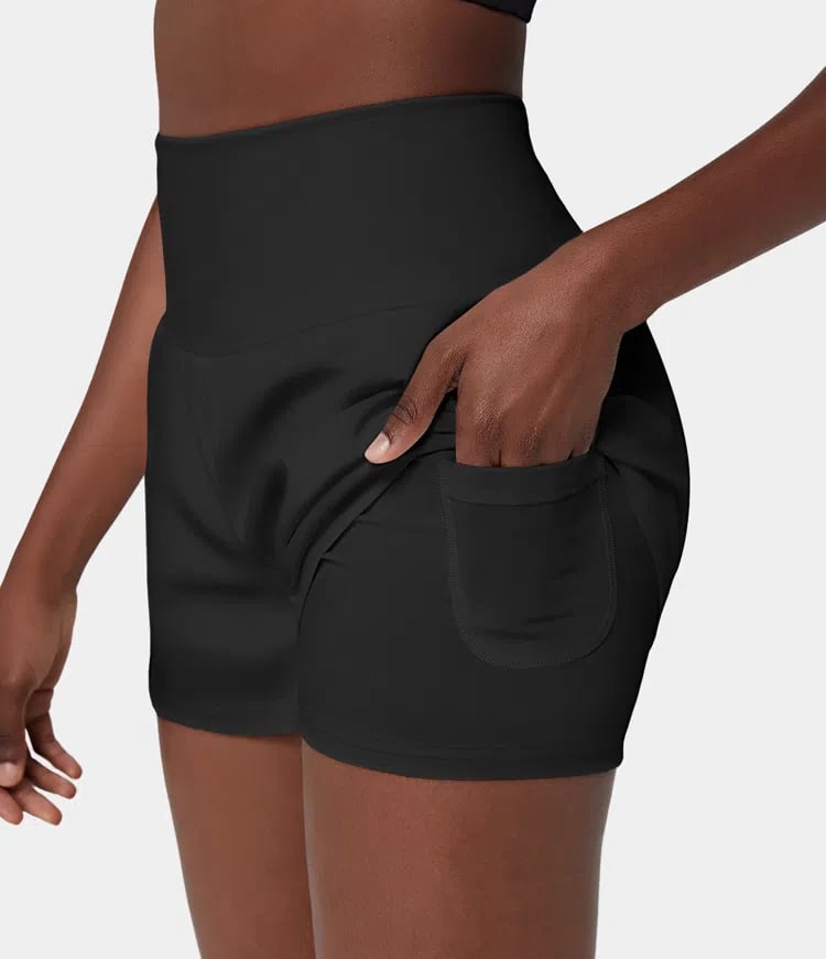 ✨️2025 Hot Sale 49% OFF🥰High Waisted 2-in-1 Yoga Shorts & Side Pockets