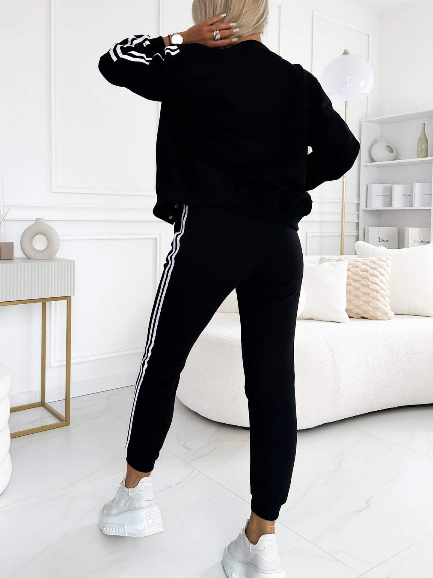 Women's three-piece baseball jacket and pants set