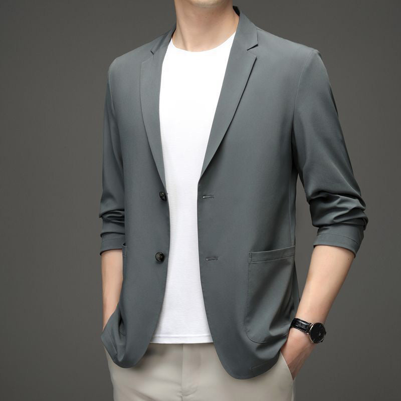 Men's Summer Ice Silk Wrinkle-proof Lightweight Suit Jacket