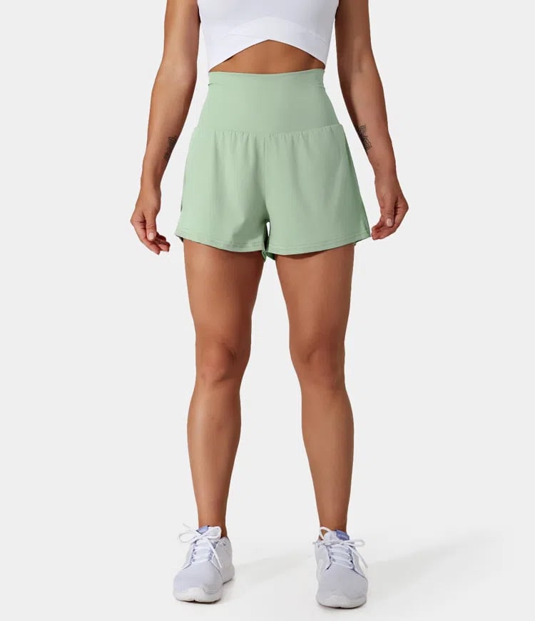 ✨️2025 Hot Sale 49% OFF🥰High Waisted 2-in-1 Yoga Shorts & Side Pockets