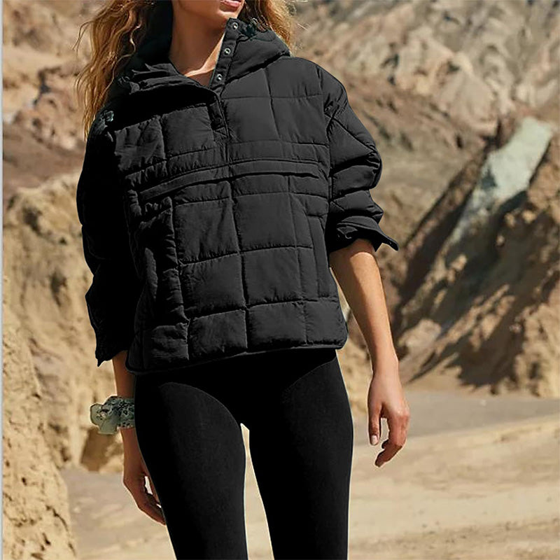 🔥Last Day Promotion 49% OFF -Women's Oversized Hooded Puffer Jacket Quilted Lightweight Winter Warm Pullover Padded Hoodies Coat