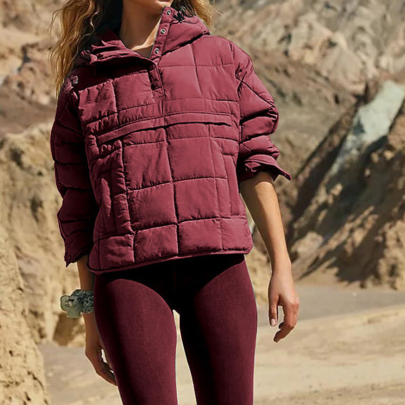 🔥Last Day Promotion 49% OFF -Women's Oversized Hooded Puffer Jacket Quilted Lightweight Winter Warm Pullover Padded Hoodies Coat